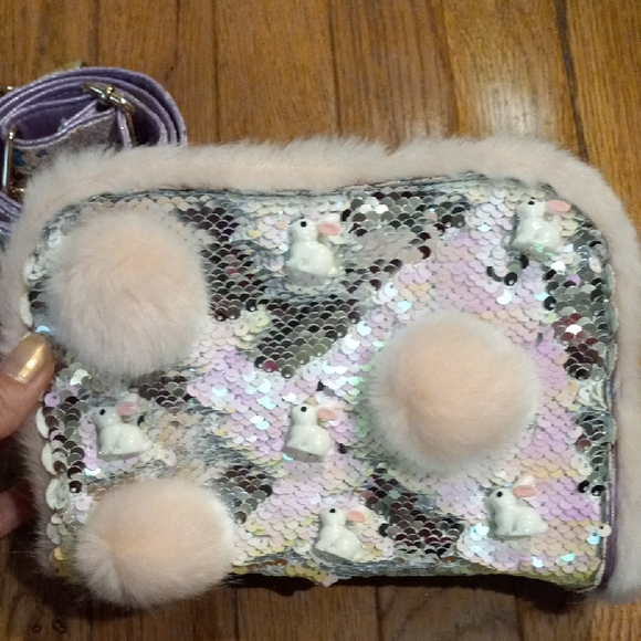 Bunnies and Puffballs Sequin Irregular Choice Bag - Picture 2 of 13